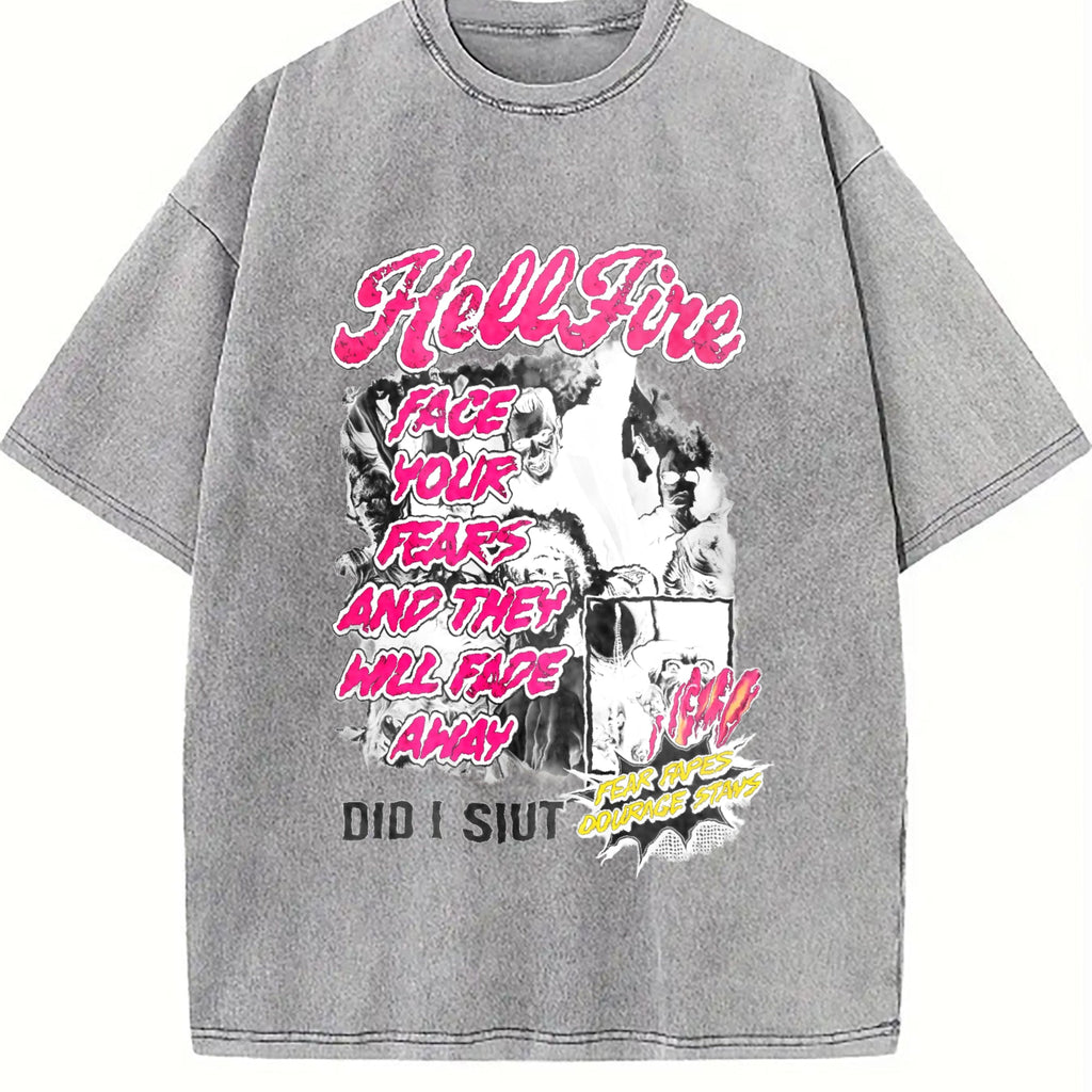 Horror Movie White Comic Vintage Washed T-Shirt product image 5