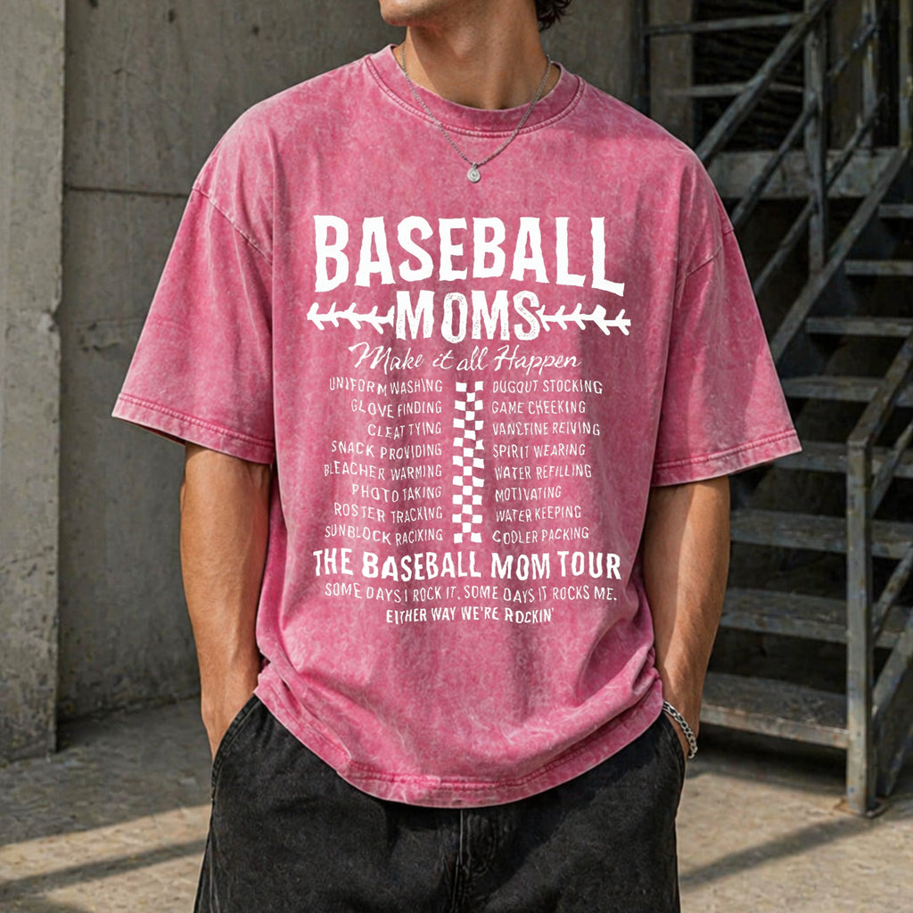 Funny Baseball Mom Vintage Washed T-Shirt product image 14