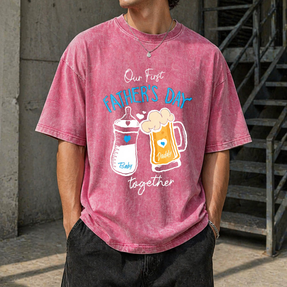 1st Fathers Day Vintage Washed T-Shirt product image 7