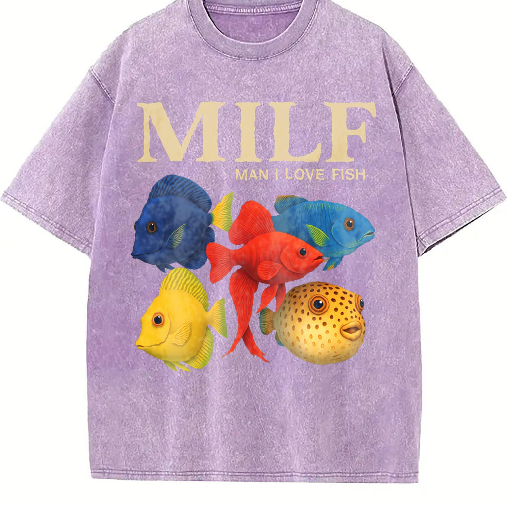 Funny Fish : Man I Love Vintage Washed T-Shirt product image 6