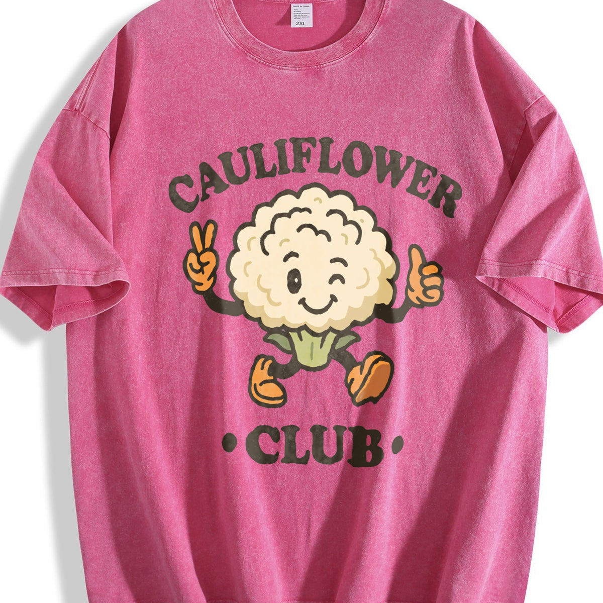 Cauliflower Club Funny Veggie Lover Cartoon Vintage Washed product image 7