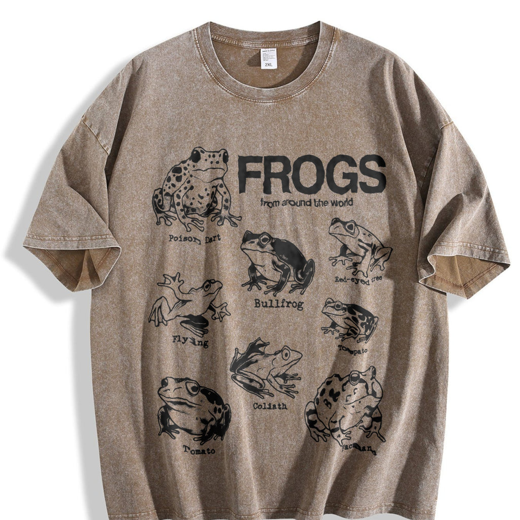 Frogs Around The World Vintage Washed T-Shirt product image 3