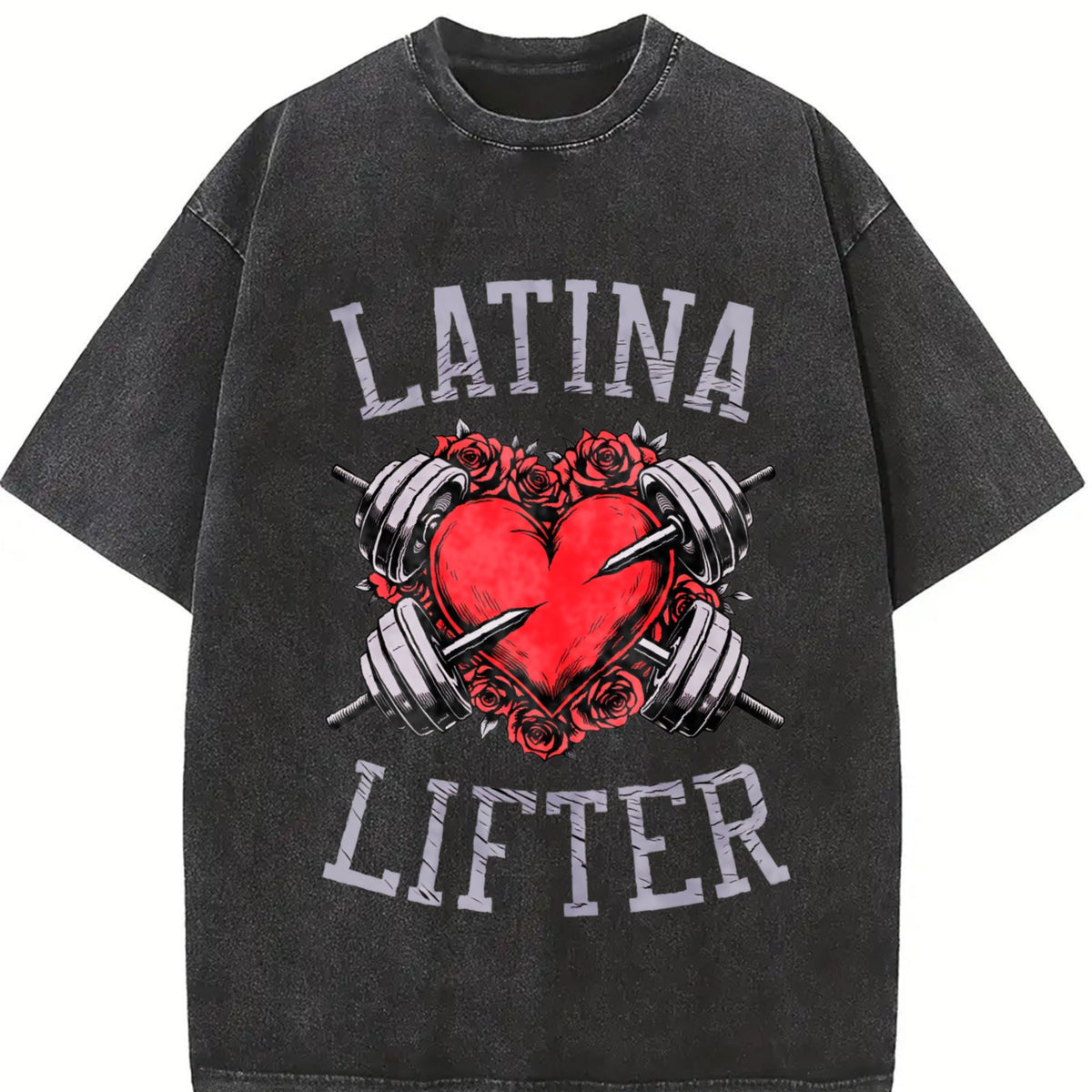 Latina Lifter Spanish Gym Barbell Heart Hispanic Vintage product image 2