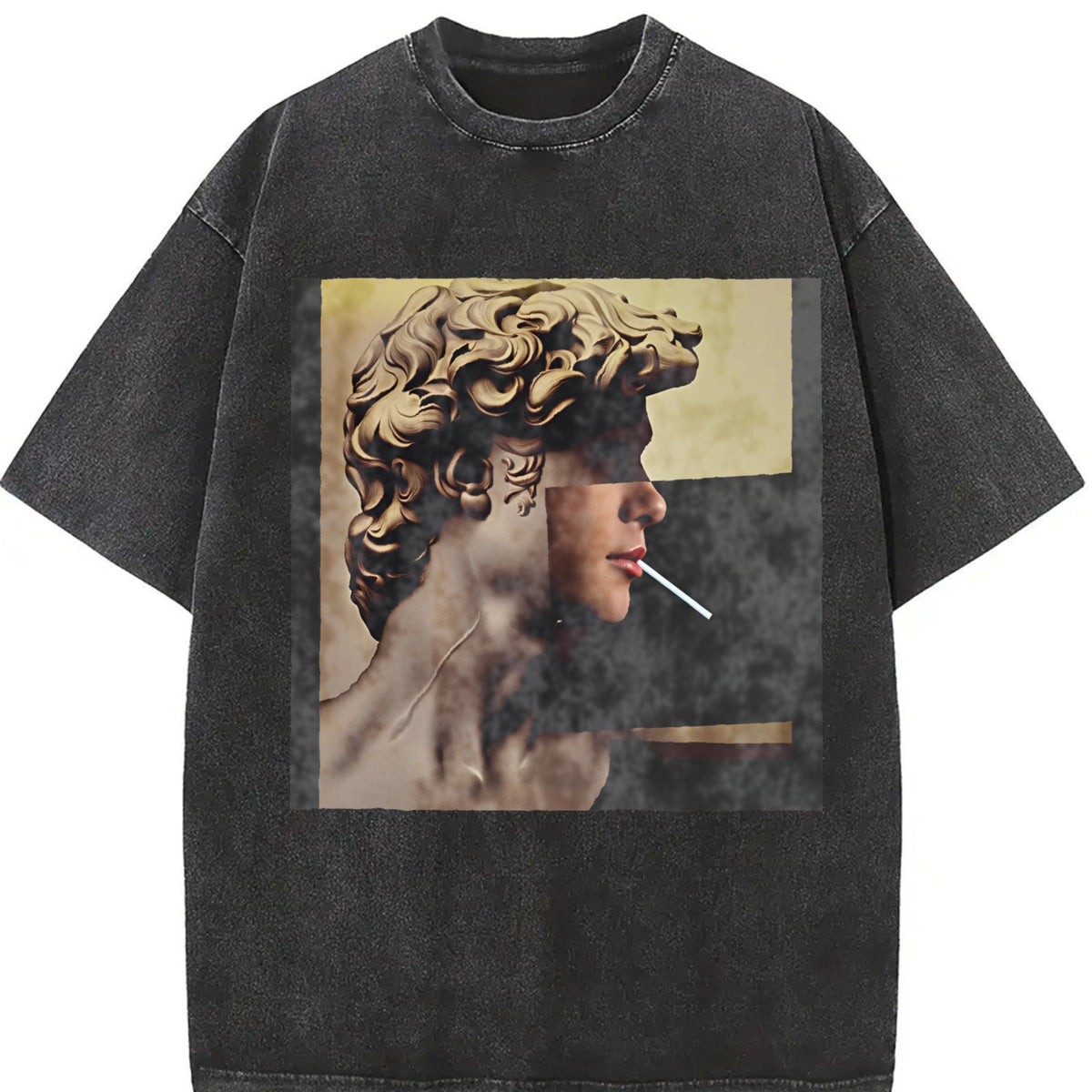 Classical Statue Portrait Collage Vintage Washed T-Shirt product image 2