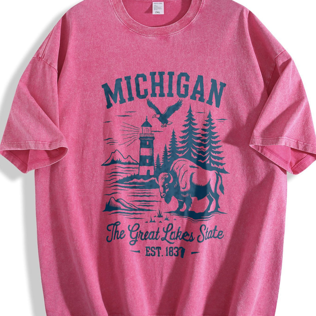Michigan The Great Lakes State Vintage Washed T-Shirt product image 7