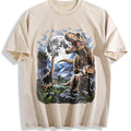 Dinosaurs under the Full Moon Vintage Washed T-Shirt product image 1