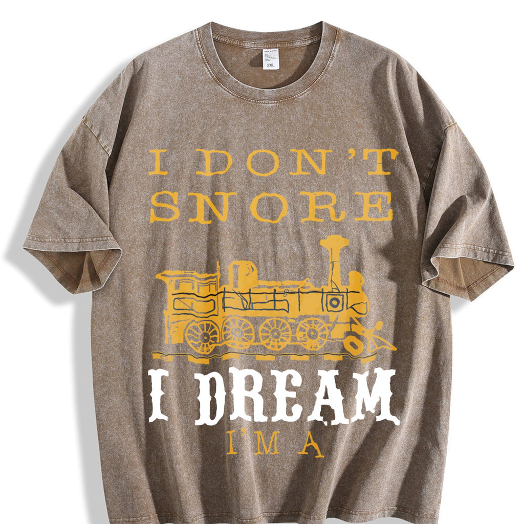I Don't Snore I Dream I'm A Train Vintage Washed T-Shirt product image 3