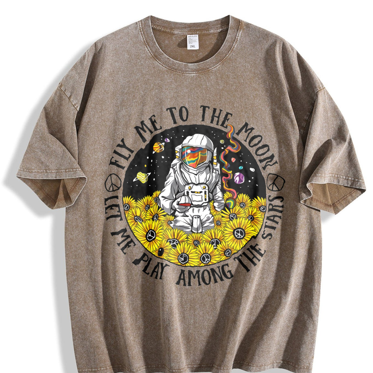 Fly Me To The Moon Let Me Play Among Stars Vintage Washed product image 3