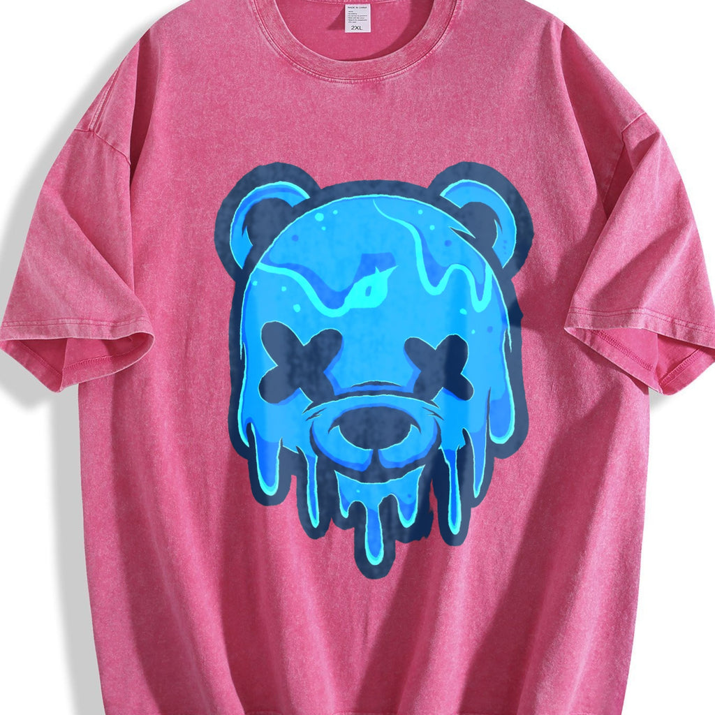 Drippy Blue Bear Two Piece Set Vintage Washed T-Shirt product image 7