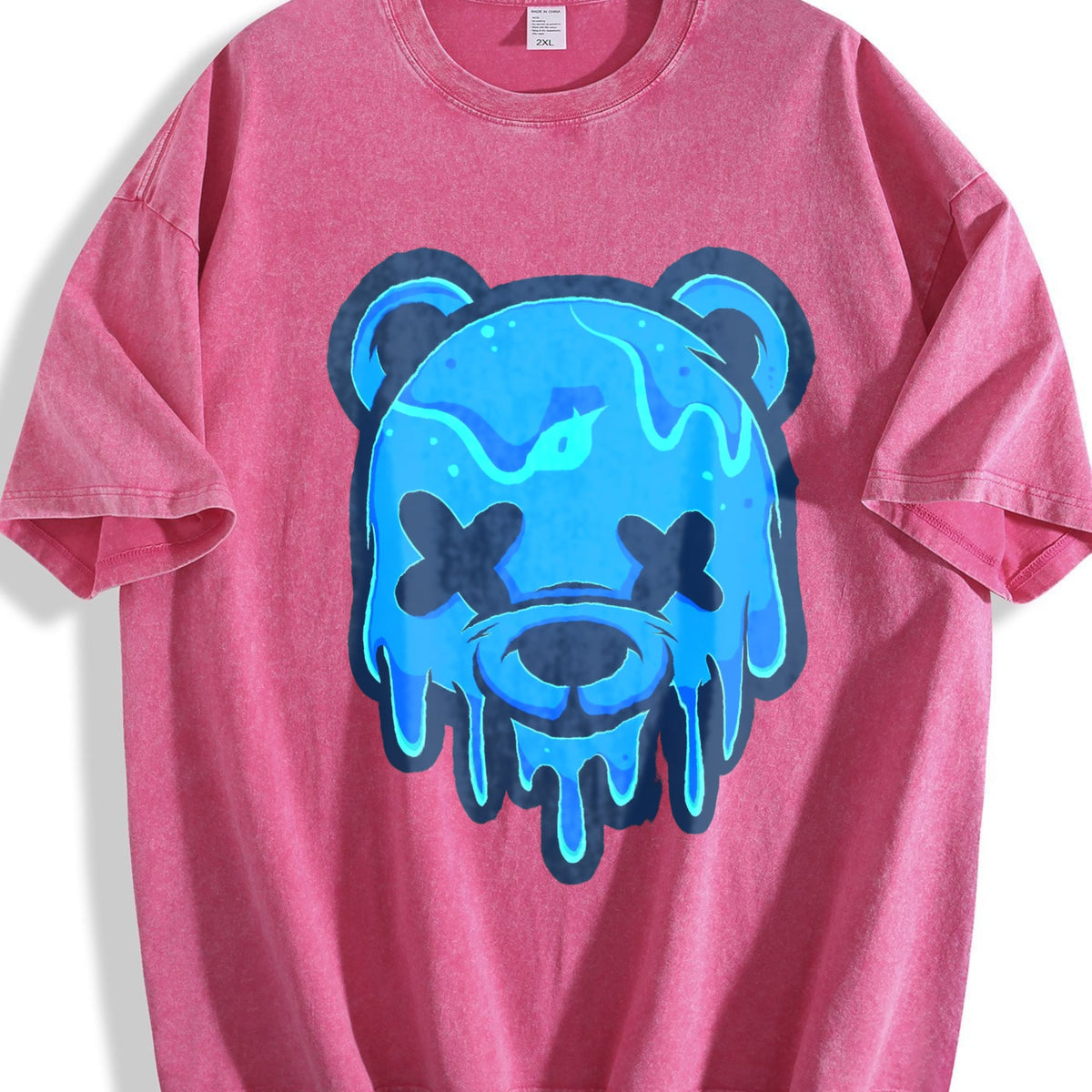 Drippy Blue Bear Two Piece Set Vintage Washed T-Shirt product image 7