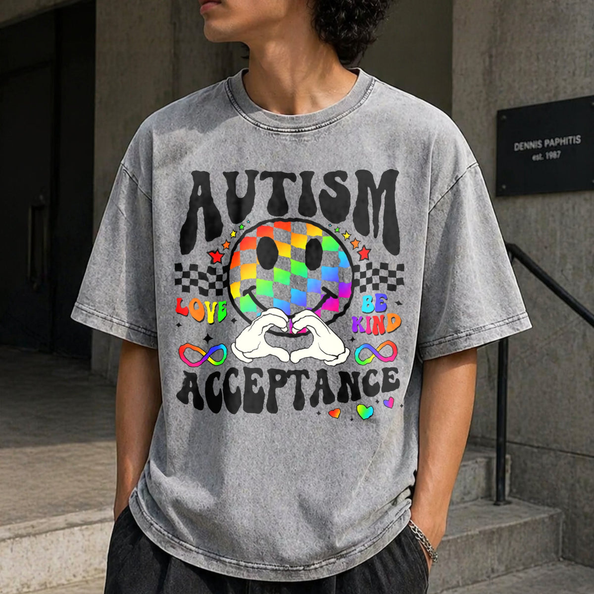 Autism Acceptance Vintage Washed T-Shirt product image 12