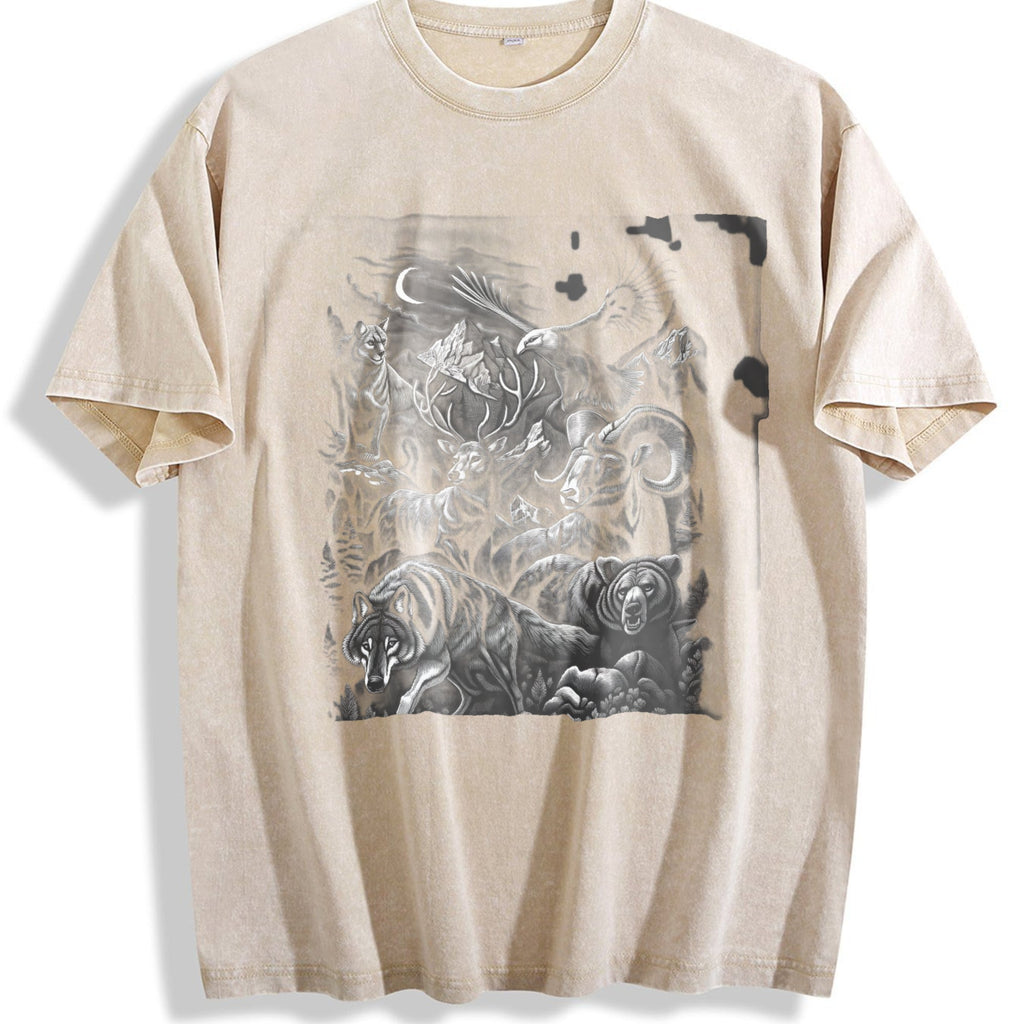 Wildlife Animals 90s Vintage Washed T-Shirt product image 1