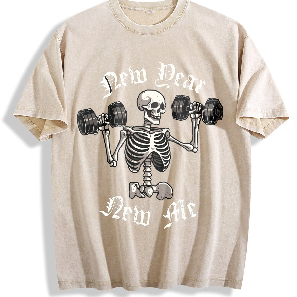 Skull Dumbbell Vintage Washed T-Shirt product image 1