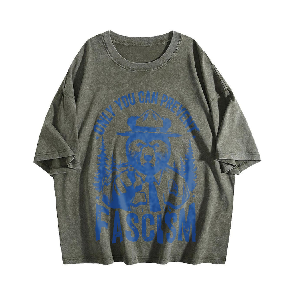 Only You Can Prevent Fascism Raccoon Vintage Washed T-Shirt product image 4