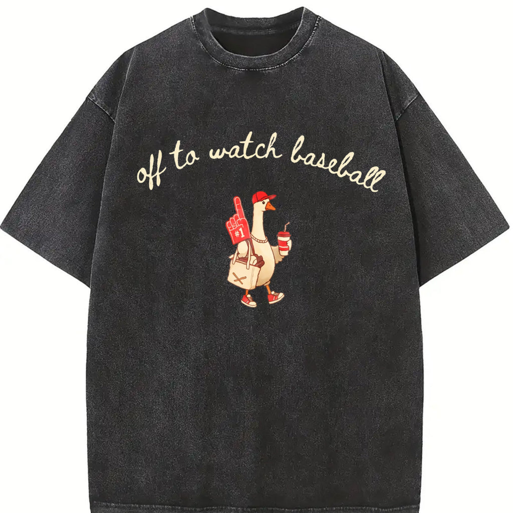 Off to Watch Baseball Goose Vintage Washed T-Shirt product image 2