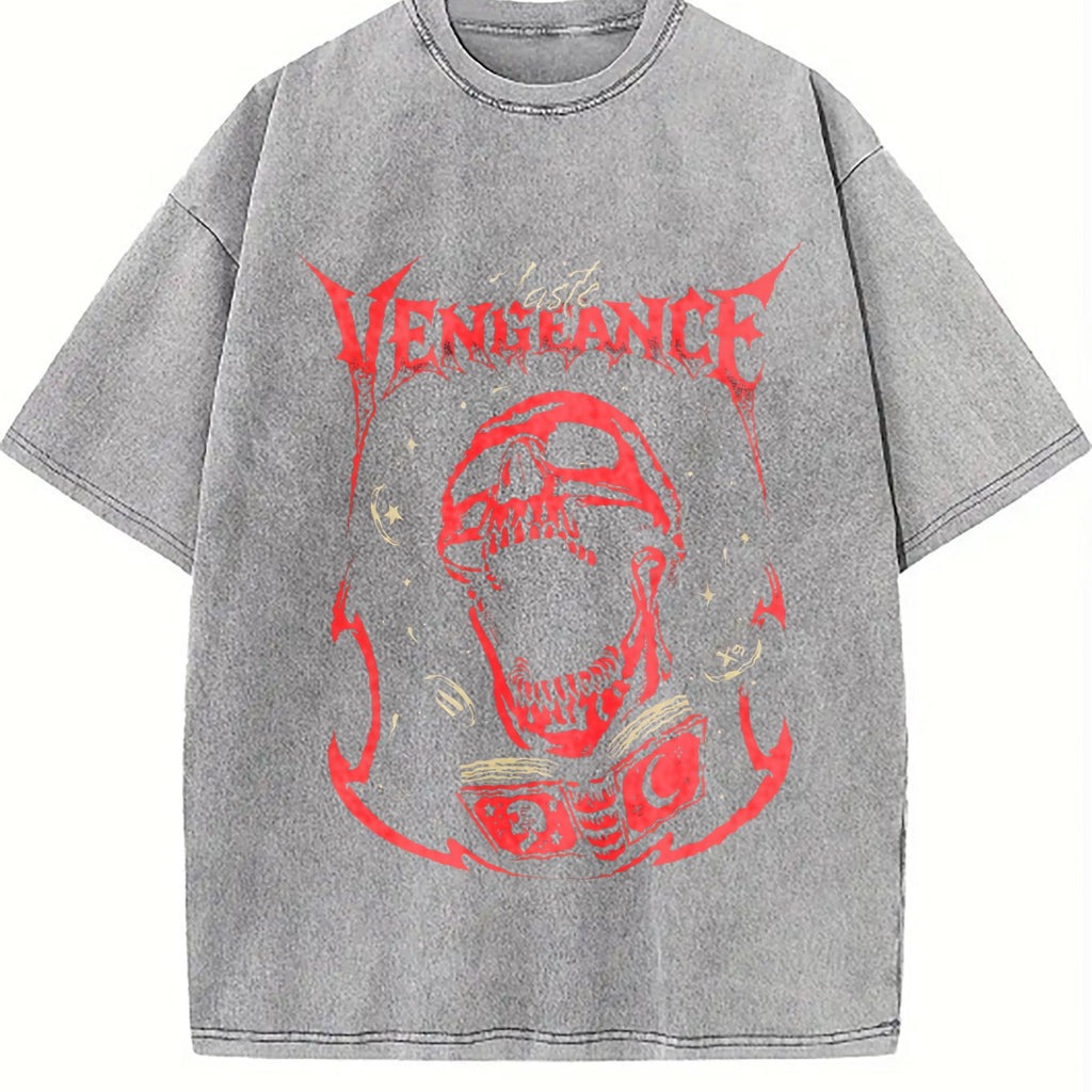 Vengeance Red Skull Vintage Washed T-Shirt product image 5