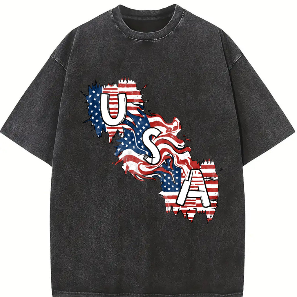USA Flag Y2K Boxy Aesthetic Summer Vibes Lived-in Vintage product image 2