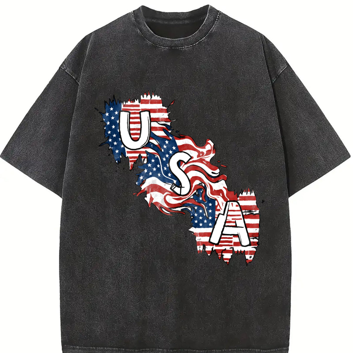 USA Flag Y2K Boxy Aesthetic Summer Vibes Lived-in Vintage product image 2