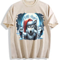 Christmas Wolf Funny Teenager Vintage Washed T-Shirt product image 1