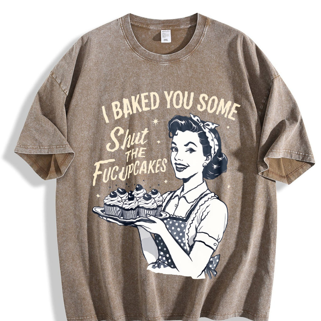 Baking : Funny Sarcastic Cupcake Vintage Washed T-Shirt product image 3
