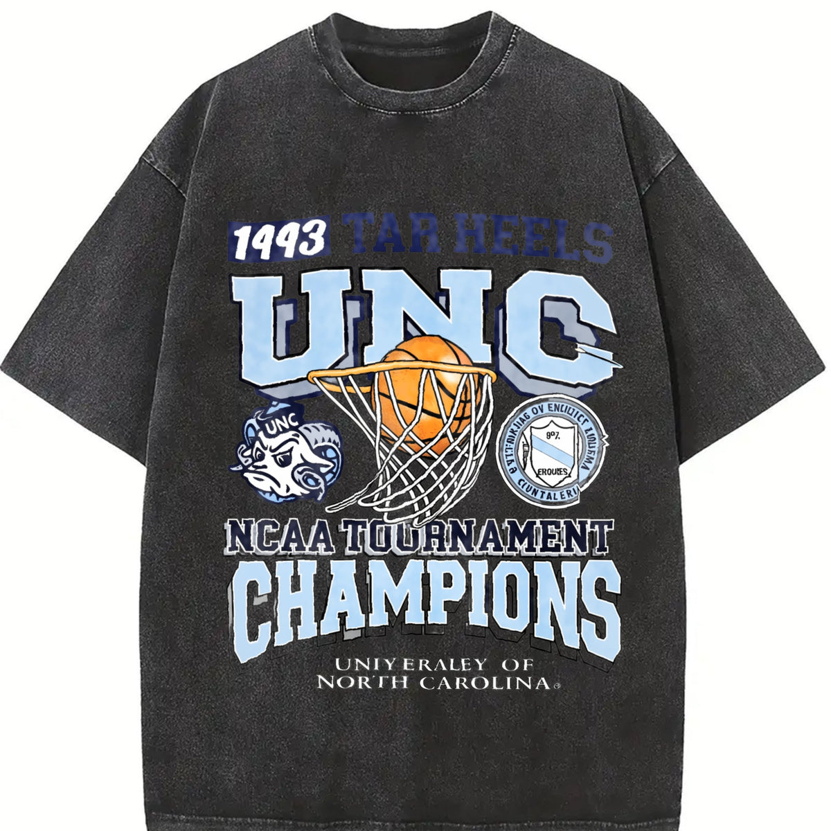 Unc Tar Heels 1993 Basketball Champions White Vintage product image 2