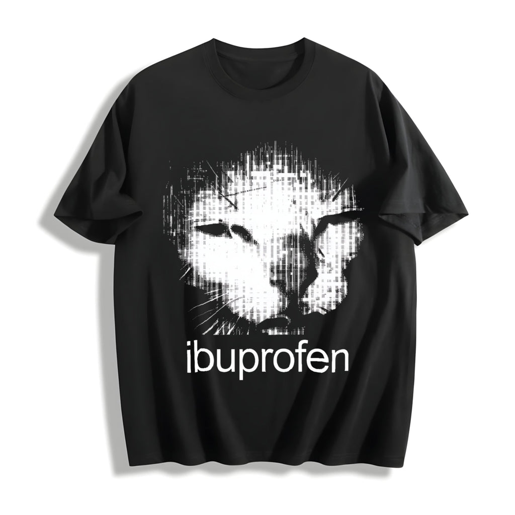 100 Ibuprofen Cat Meme Cotton T-Shirt product image 1