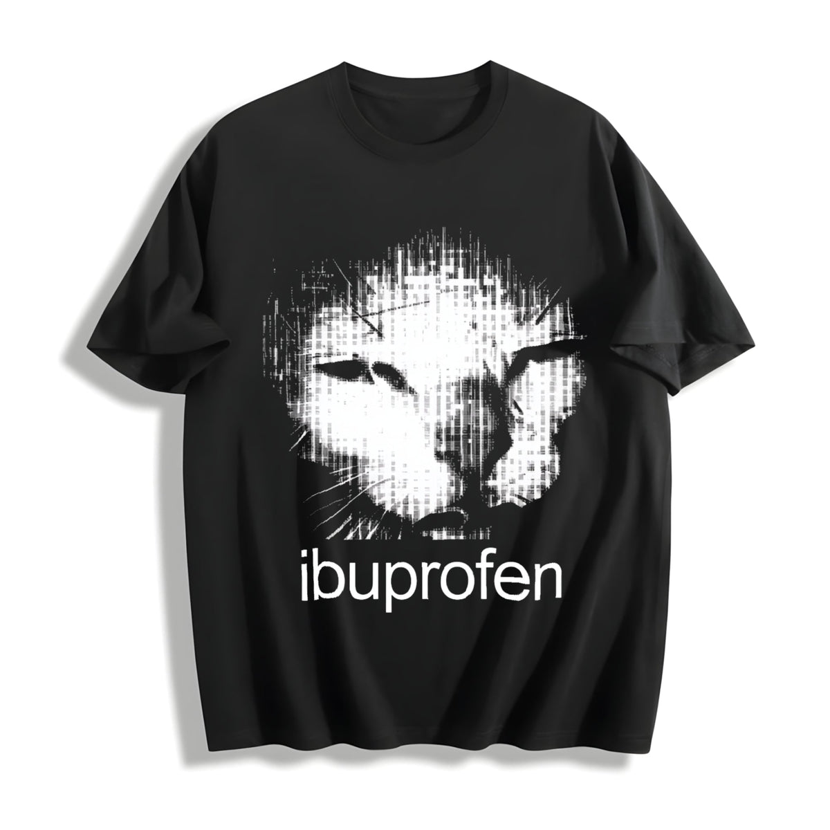 100 Ibuprofen Cat Meme Cotton T-Shirt product image 1