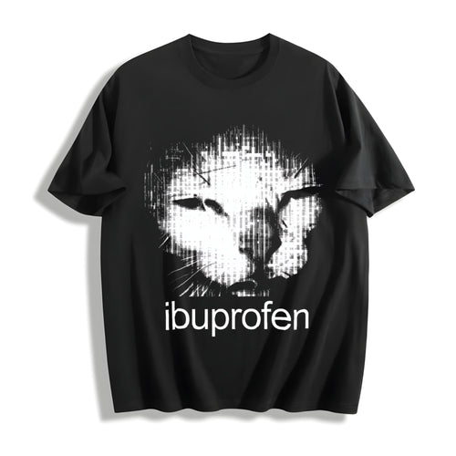 100 Ibuprofen Cat Meme Cotton T-Shirt product image 1