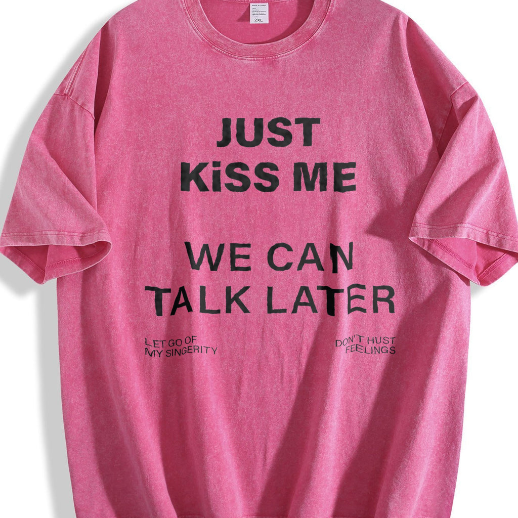 Just We Can Talk Later Slogan Vintage Washed T-Shirt product image 7