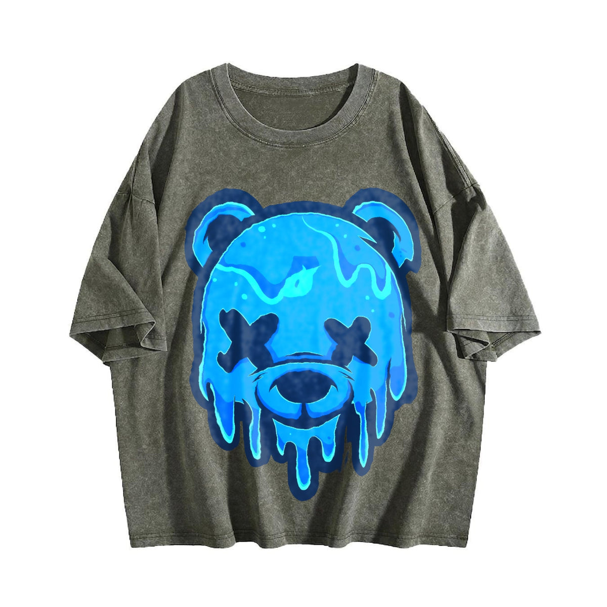 Drippy Blue Bear Two Piece Set Vintage Washed T-Shirt product image 4
