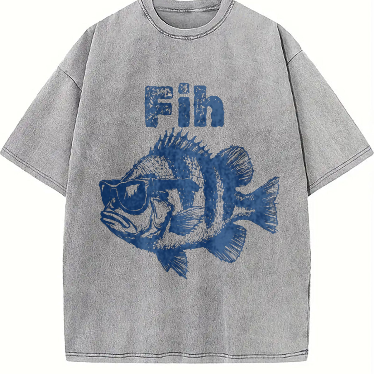 Fih Fish Meme 90s Vintage Washed T-Shirt product image 5