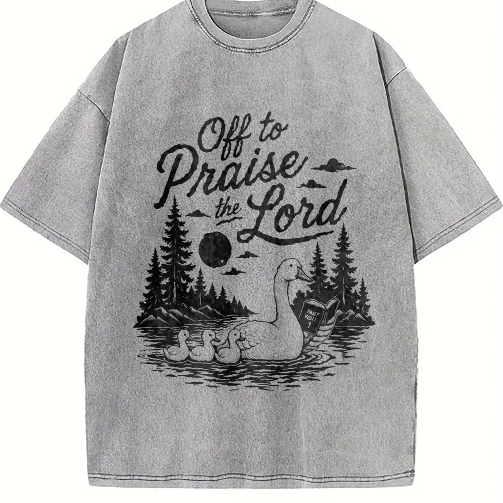 Off To Praise The Lord Christian Faith Duck Nature Vintage product image 5