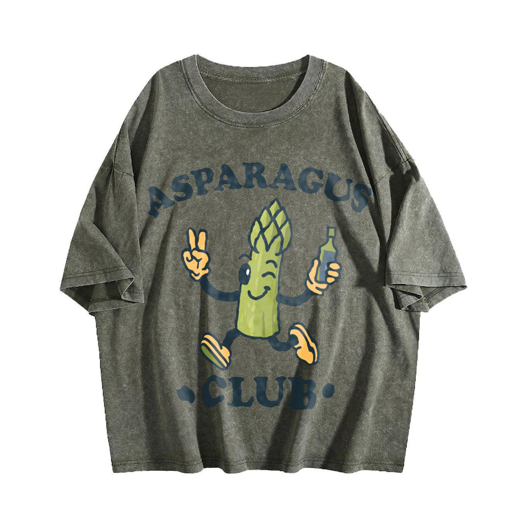 Asparagus Club Funny Veggie Lover Cartoon Vintage Washed product image 4