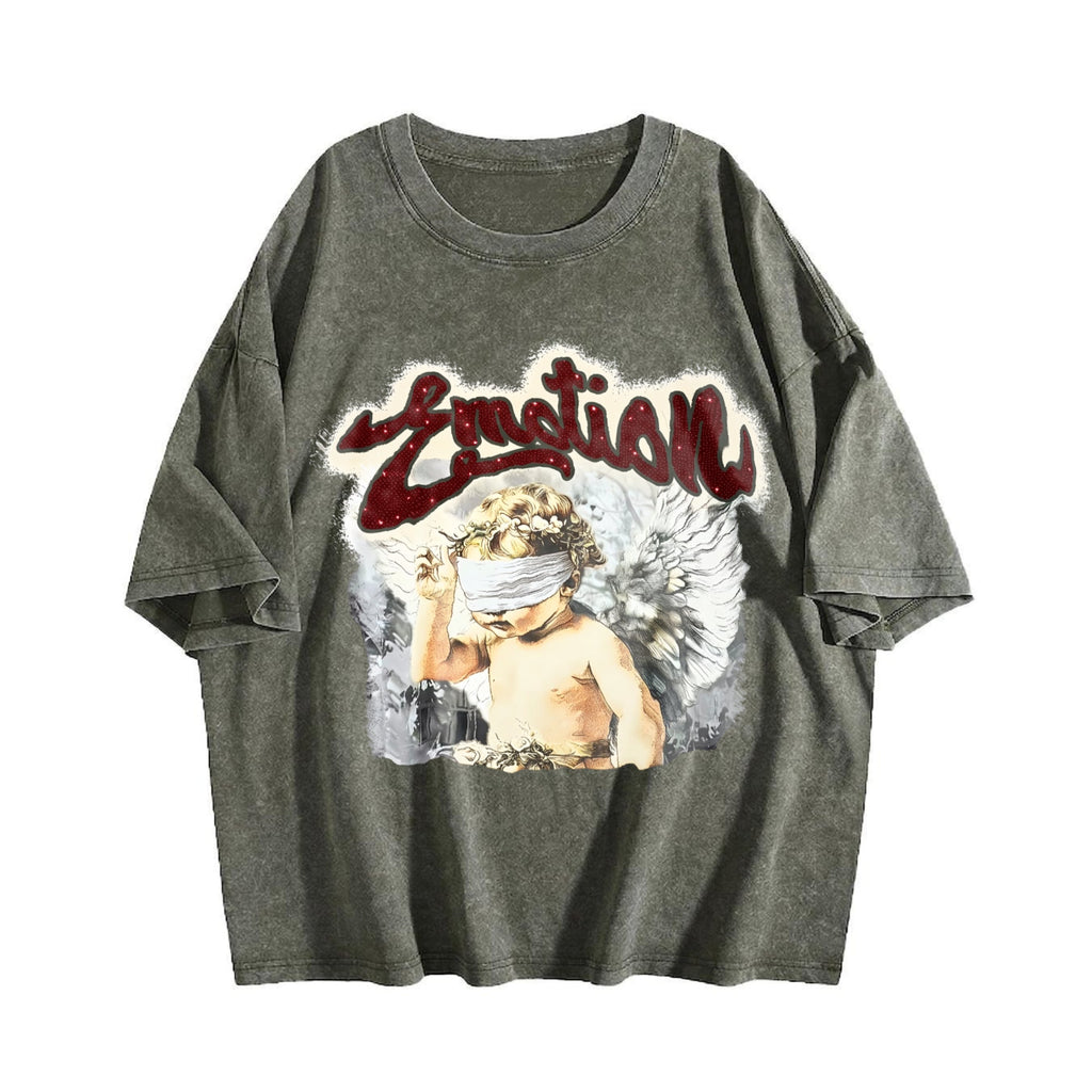 Cherub Emotion Rhinestone Tank Vintage Washed T-Shirt product image 4