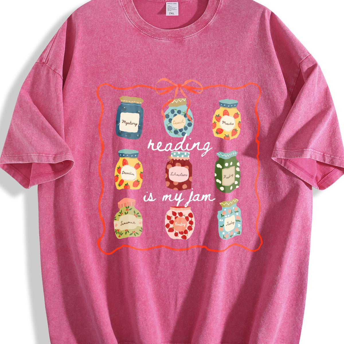 Reading Is My Jam Book Jars Vintage Washed T-Shirt product image 7