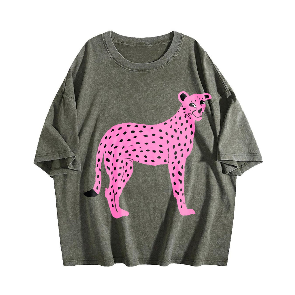 Pink Cheetah Vintage Washed T-Shirt product image 4