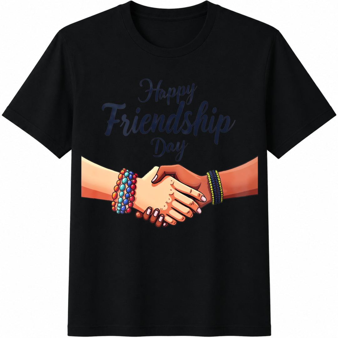 Happy Friendship Day Handshake Cotton T-Shirt product image 1