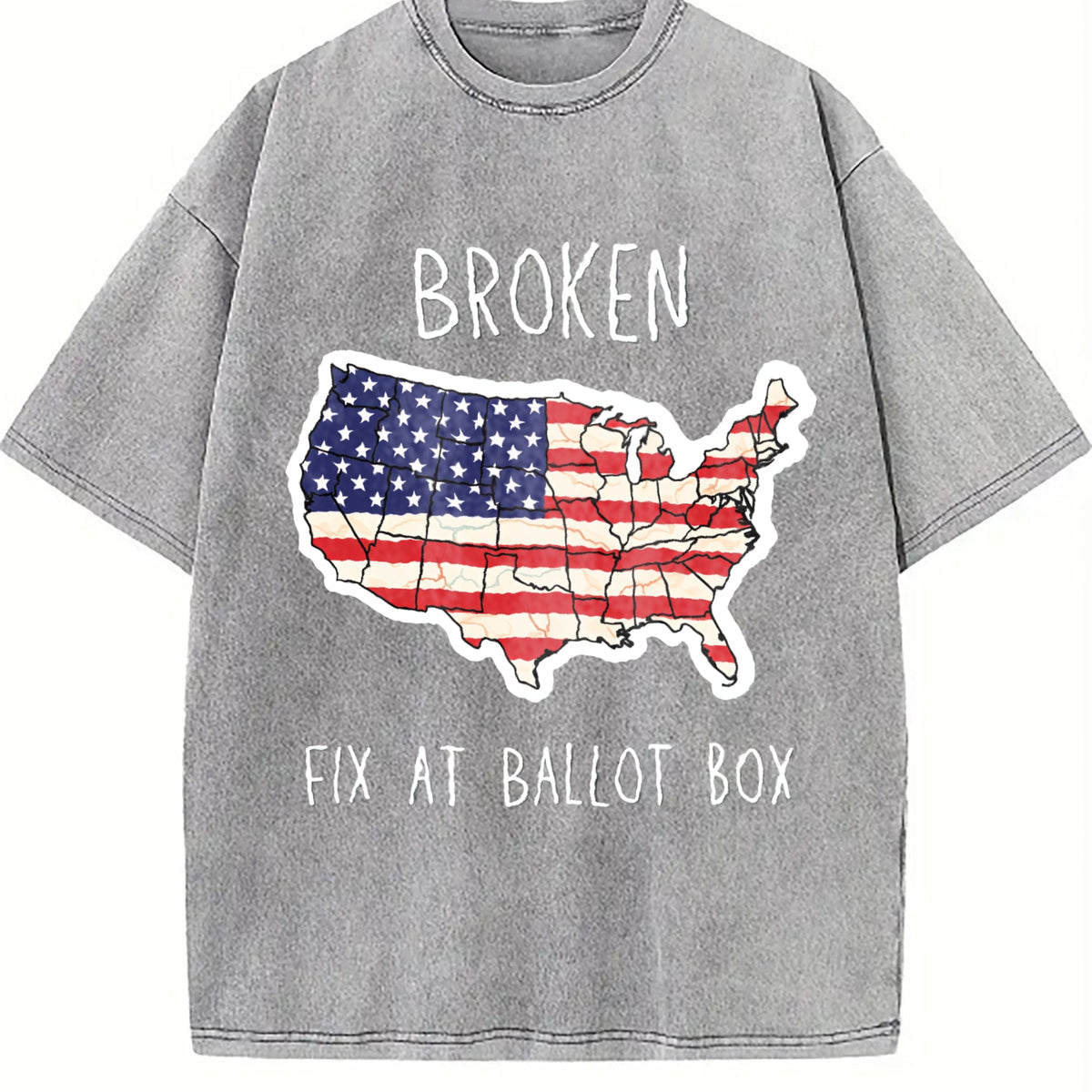 Funny Political USA Broken Fix At Ballot Box Vintage Washed product image 5