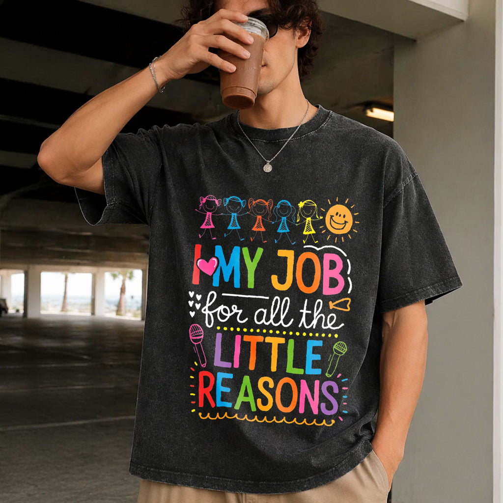 Preschool Teacher With Quote Vintage Washed T-Shirt product image 9