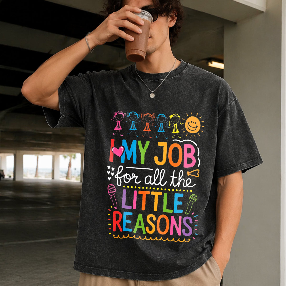 Preschool Teacher With Quote Vintage Washed T-Shirt product image 9