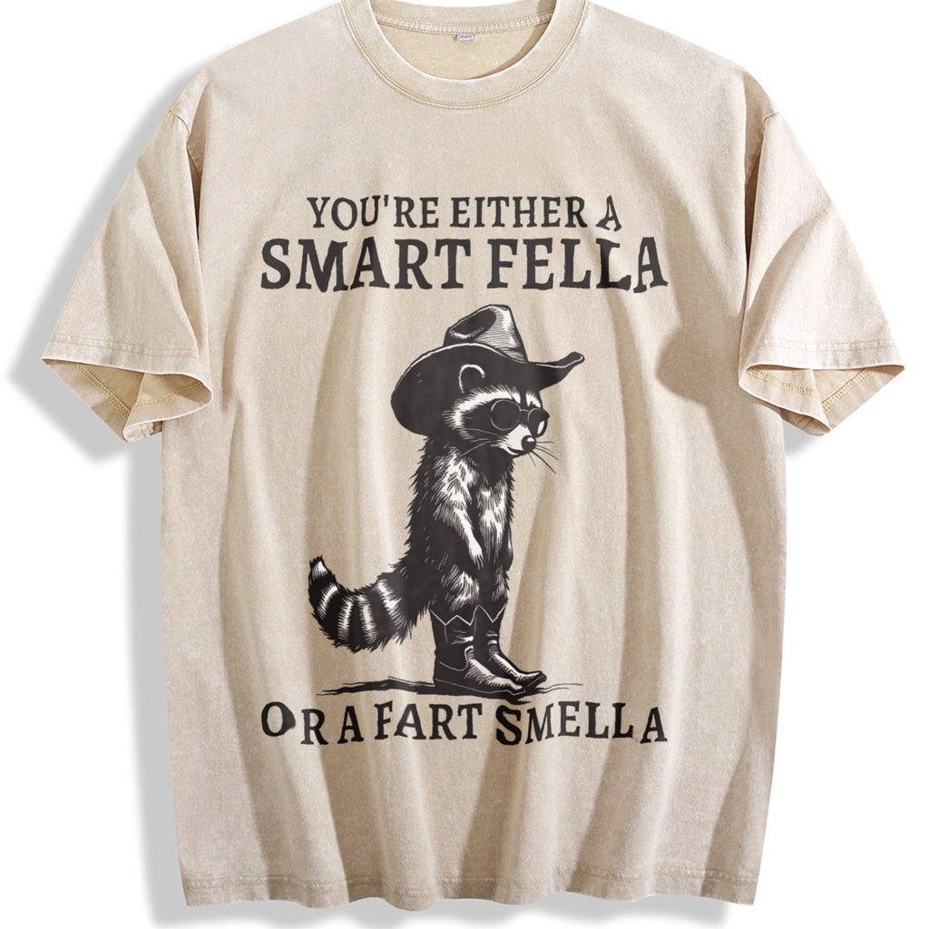 Smart Fella Raccoon 90s Vintage Washed T-Shirt product image 1