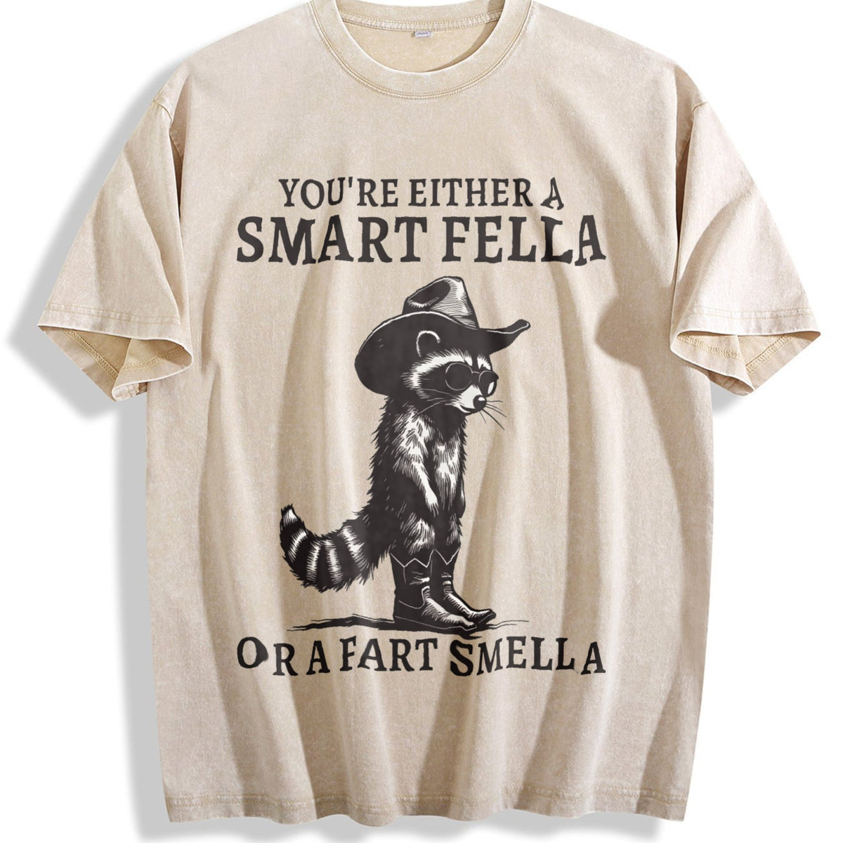 Smart Fella Raccoon 90s Vintage Washed T-Shirt product image 1