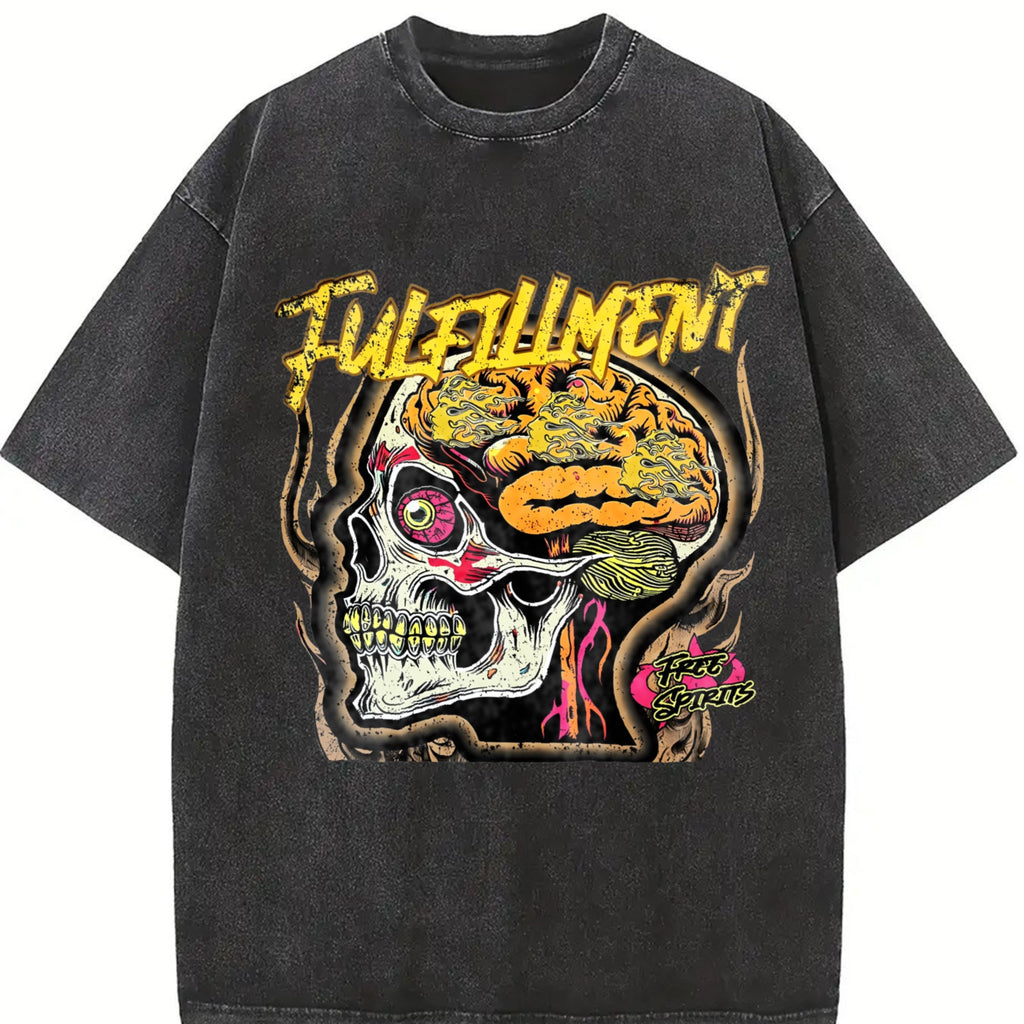 Skull Brain Vintage Washed T-Shirt product image 2