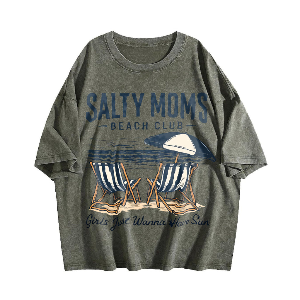 Salty Moms Beach Club Vintage Washed T-Shirt product image 4
