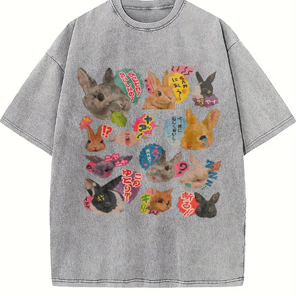 Y2K Bunny 90s Harajuku Vintage Washed T-Shirt product image 5