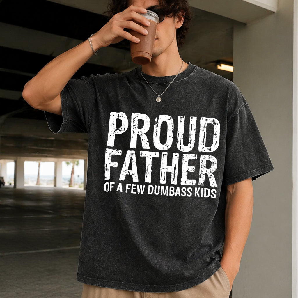 Proud Father Of A Few Dumbass Funny Fathers Day Vintage product image 2