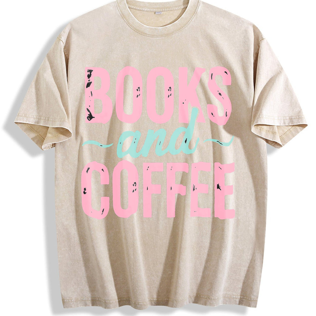 Book & Coffee Vintage Washed T-Shirt product image 1