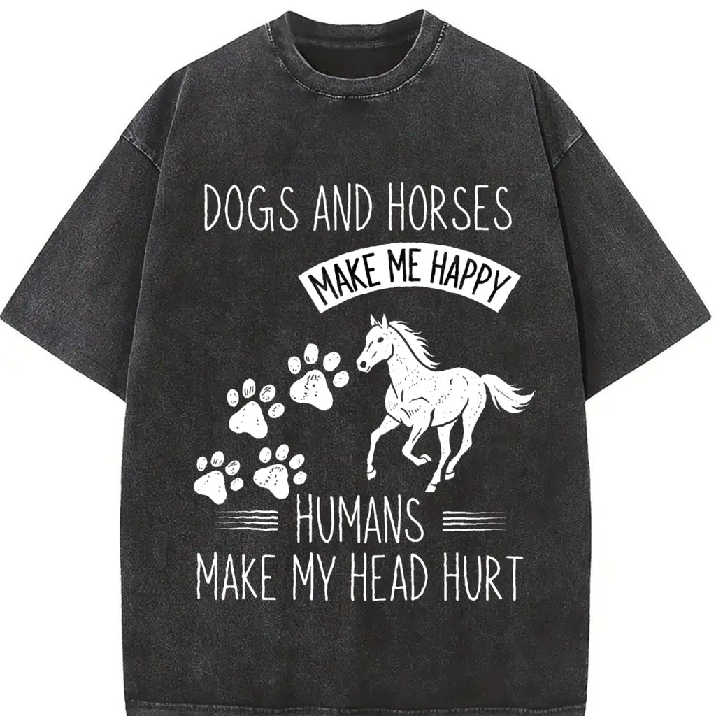Dogs And Horses Vintage Washed T-Shirt product image 2