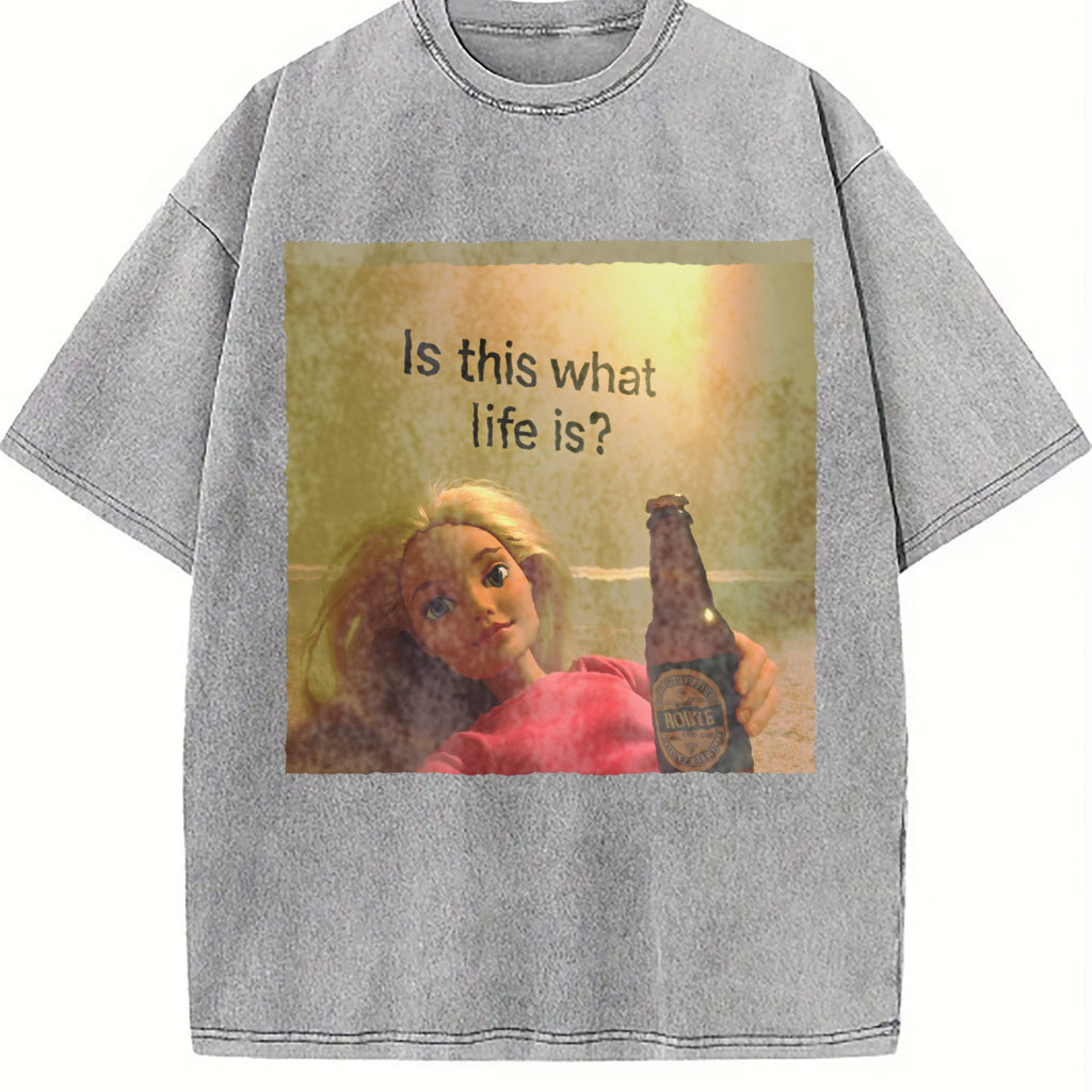 Is This What Life Is Doll Meme Vintage Washed T-Shirt product image 5