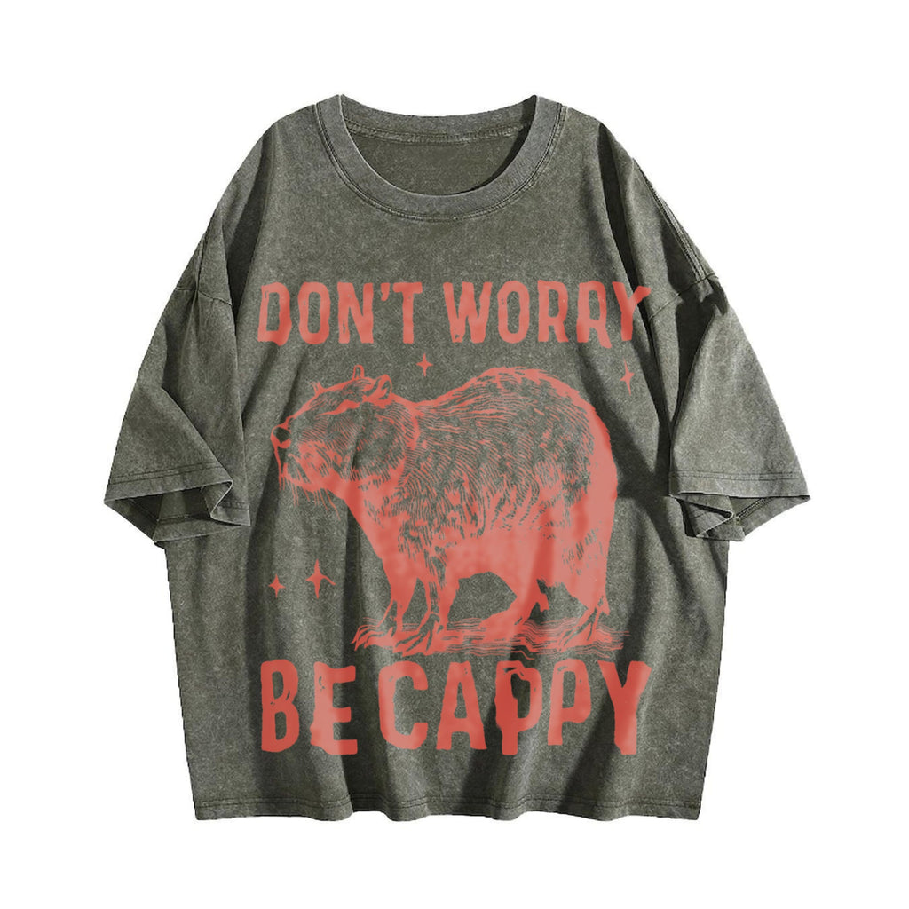 Funny Capybara 90s Vintage Washed T-Shirt product image 4
